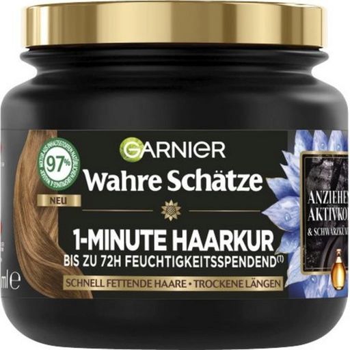 Wahre Schätze 1-Minute Haarkur mit Aktivkohle - 340 ml