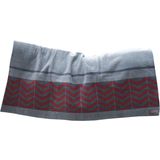 Fleecedecke "Square Fishbone" heavy, bordeaux