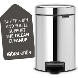 Treteimer Newicon 3 L mit Kunststoffeinsatz - Brilliant Steel