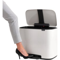 Bo Treteimer 3 x 11 L mit 3 Kunststoffeinsätzen - White