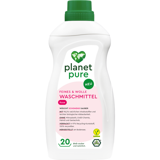 Planet Pure Feines & Wolle Waschmittel Rose - 1 l
