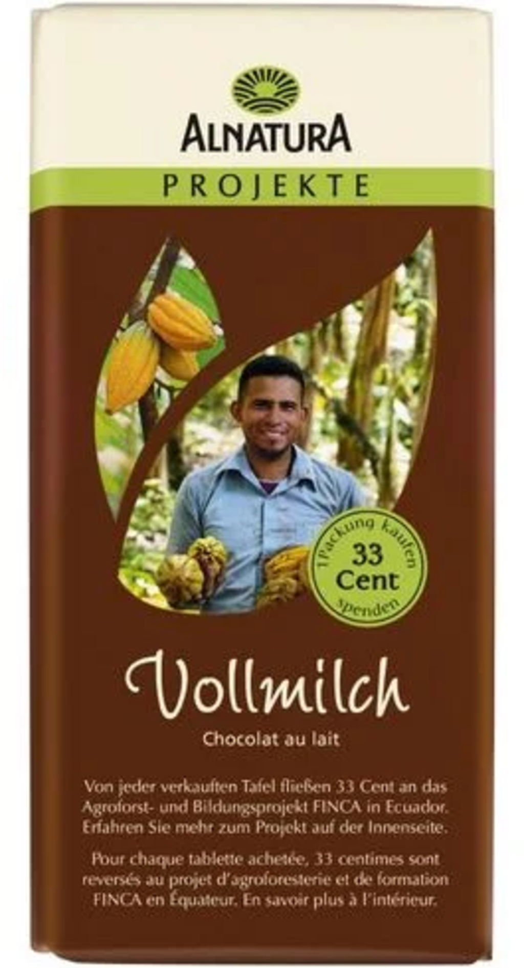 Alnatura Bio Projekt Vollmilchschokolade  - 100 g