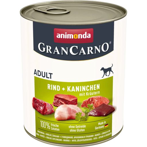 GranCarno Adult Rind, Kaninchen und Kräuter Dose 800g - 800 g