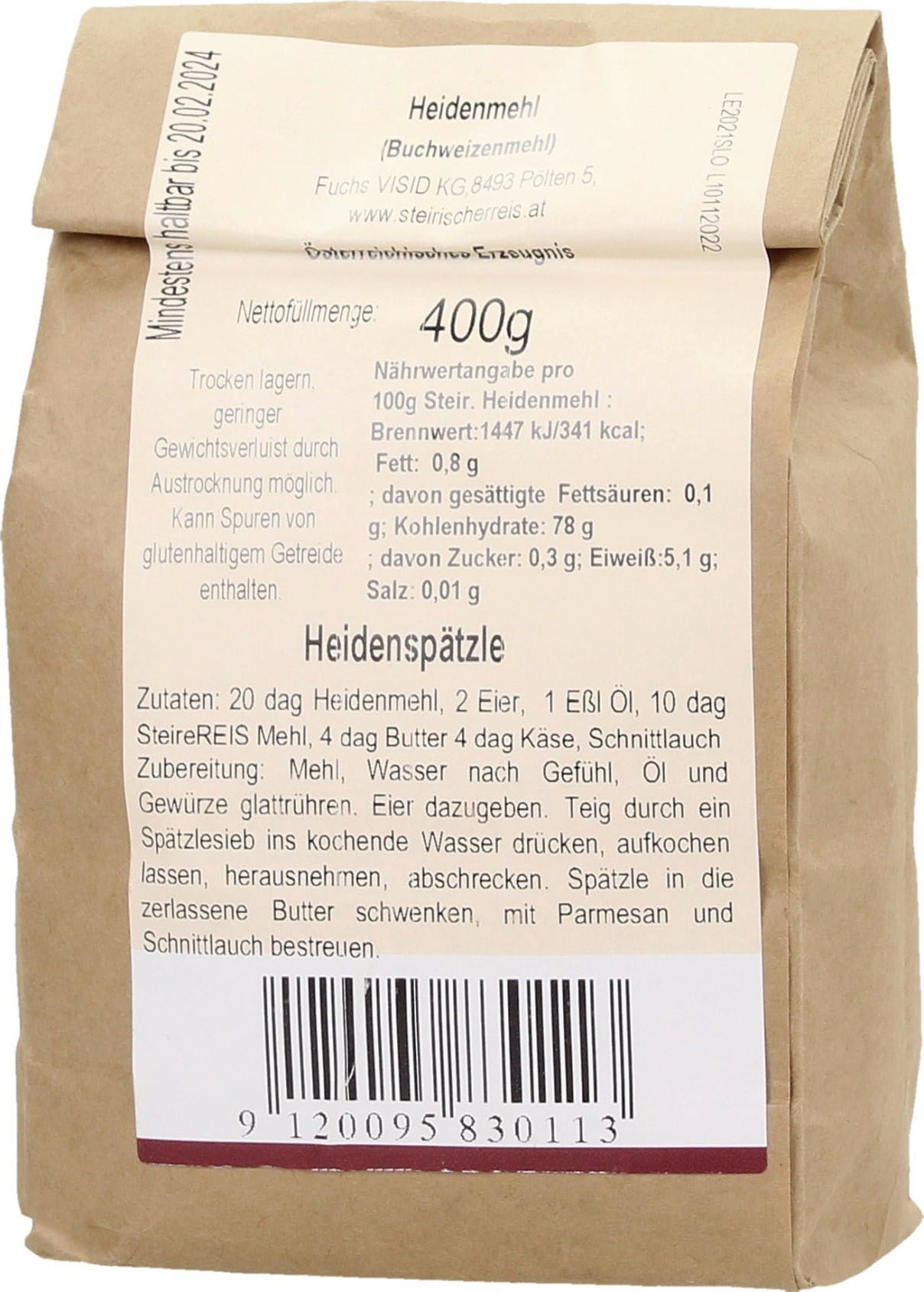 SteirerReis Fuchs Heidenmehl - 400 g