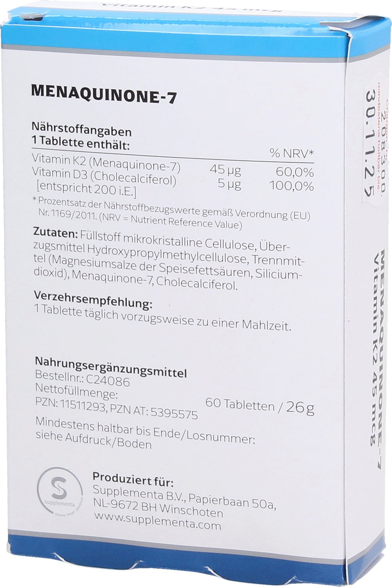 KLEAN LABS Menaquinone-7 - 60 Tabletten