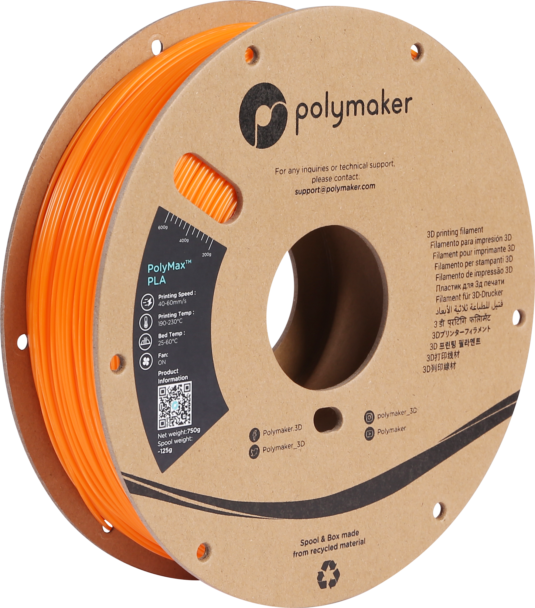 Polymaker PolyMax PLA Orange - 1,75 mm