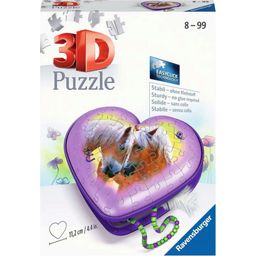 Puzzle - 3D Puzzle-Organizer - 3D Puzzle Herzschatulle Pferde