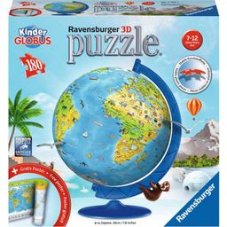 Puzzle - 3D Puzzle-Ball - Kinderglobus in deutscher Sprache, 180 Teile