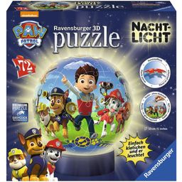 Puzzle - 3D Puzzle-Ball - Nachtlicht Paw Patrol, 72 Teile