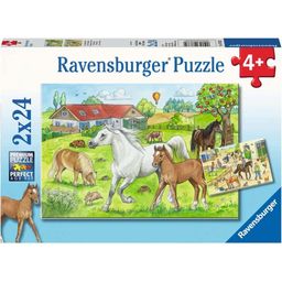 Ravensburger Puzzle - Auf dem Pferdehof, 2 x 24 Teile