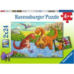 Ravensburger Puzzle - Spielende Dinos, 2x24 Teile