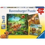 Ravensburger Puzzle - Tiere der Erde, 3x49 Teile