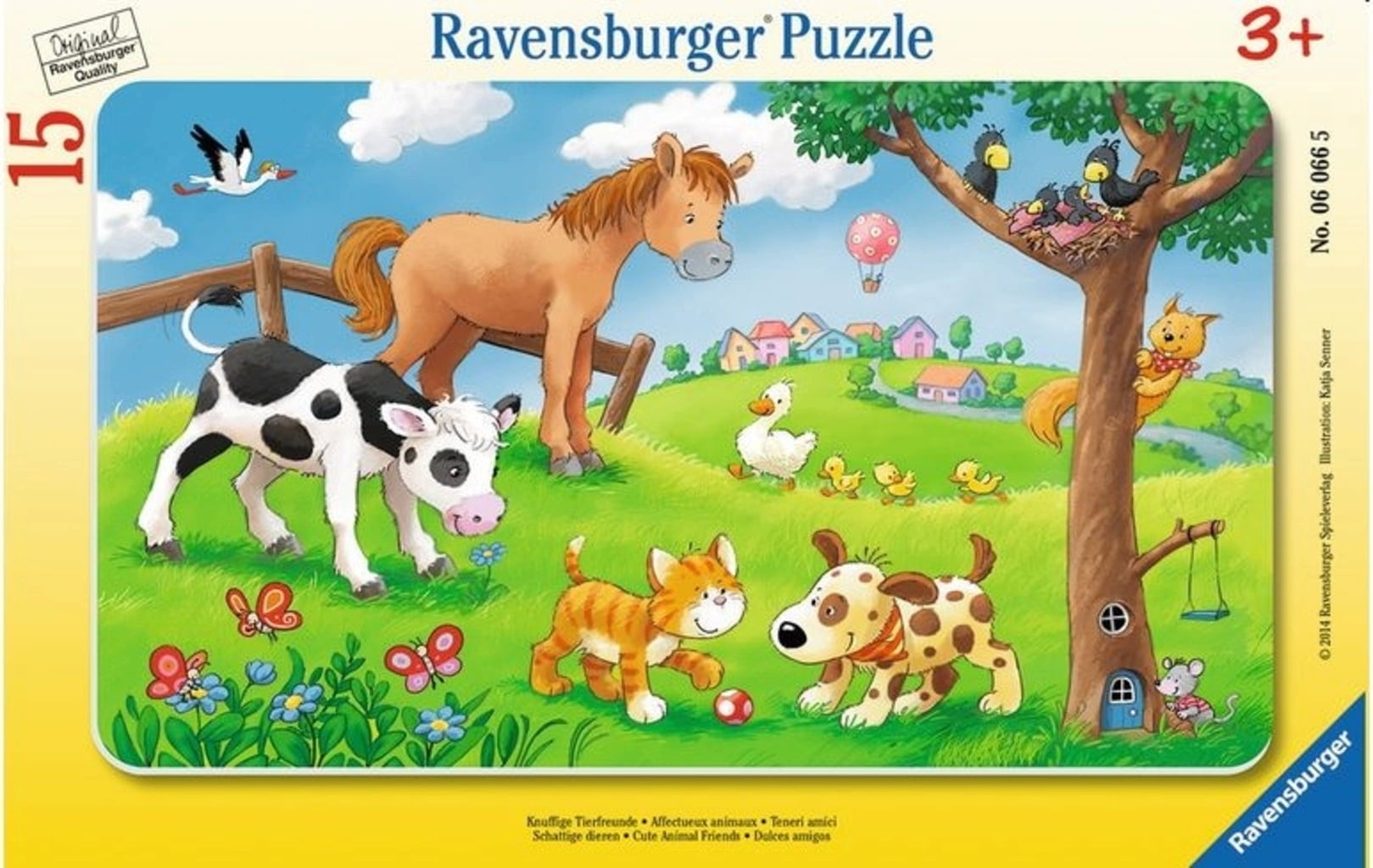Rahmenpuzzle - Knuffige Tierfreunde, 15 Teile - 1 Stk