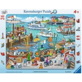 Rahmenpuzzle - Ein Tag am Hafen, 24 Teile
