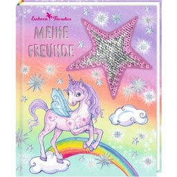 Freundebuch mit Wendepailletten - Einhorn-Paradies