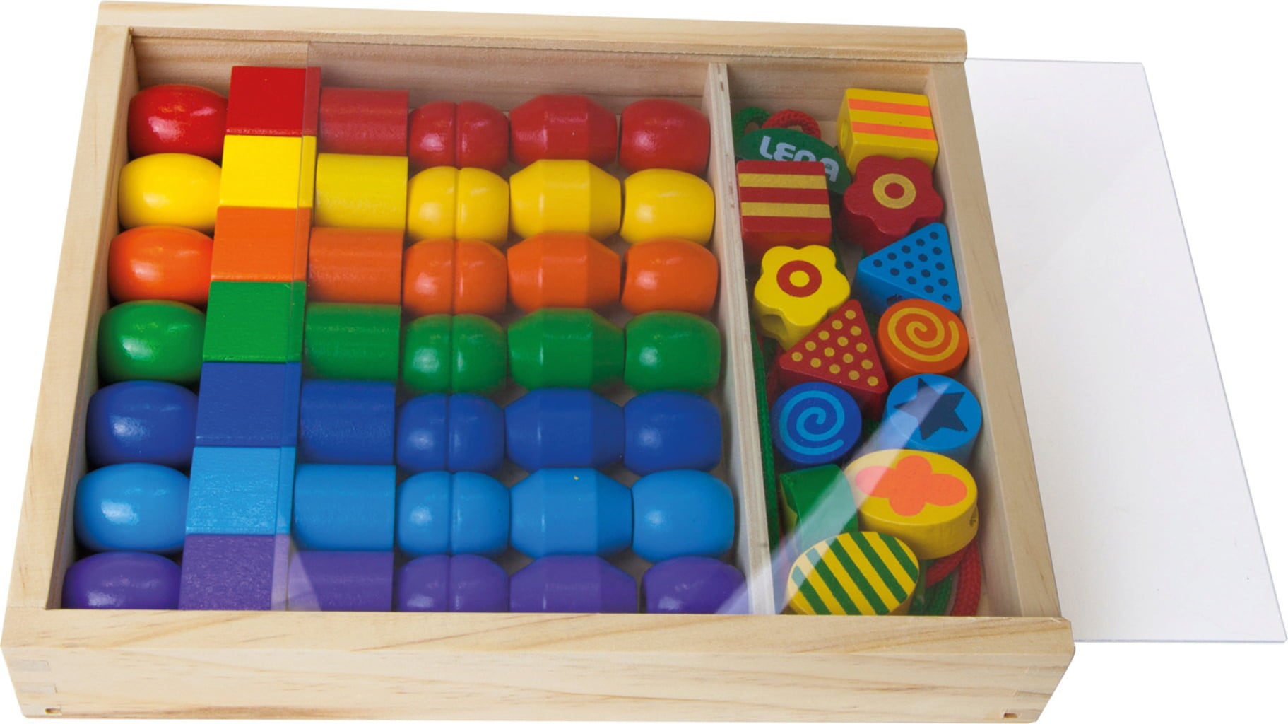 LENA Super Beads Holzfädelperlen