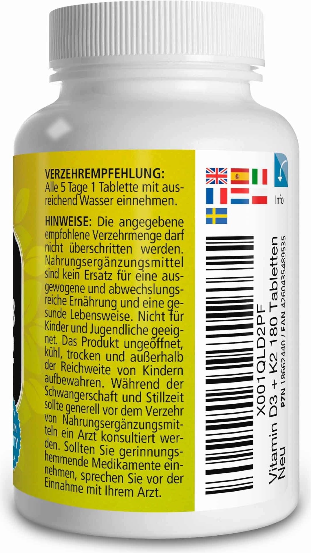 Vitamin D3 5000 IE + K2 100 µg hochdosiert & vegetarisch