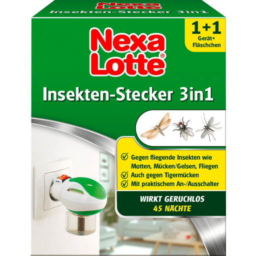 Nexa Lotte Insektenschutz 3 in 1 - 1 Stecker + 35 ml