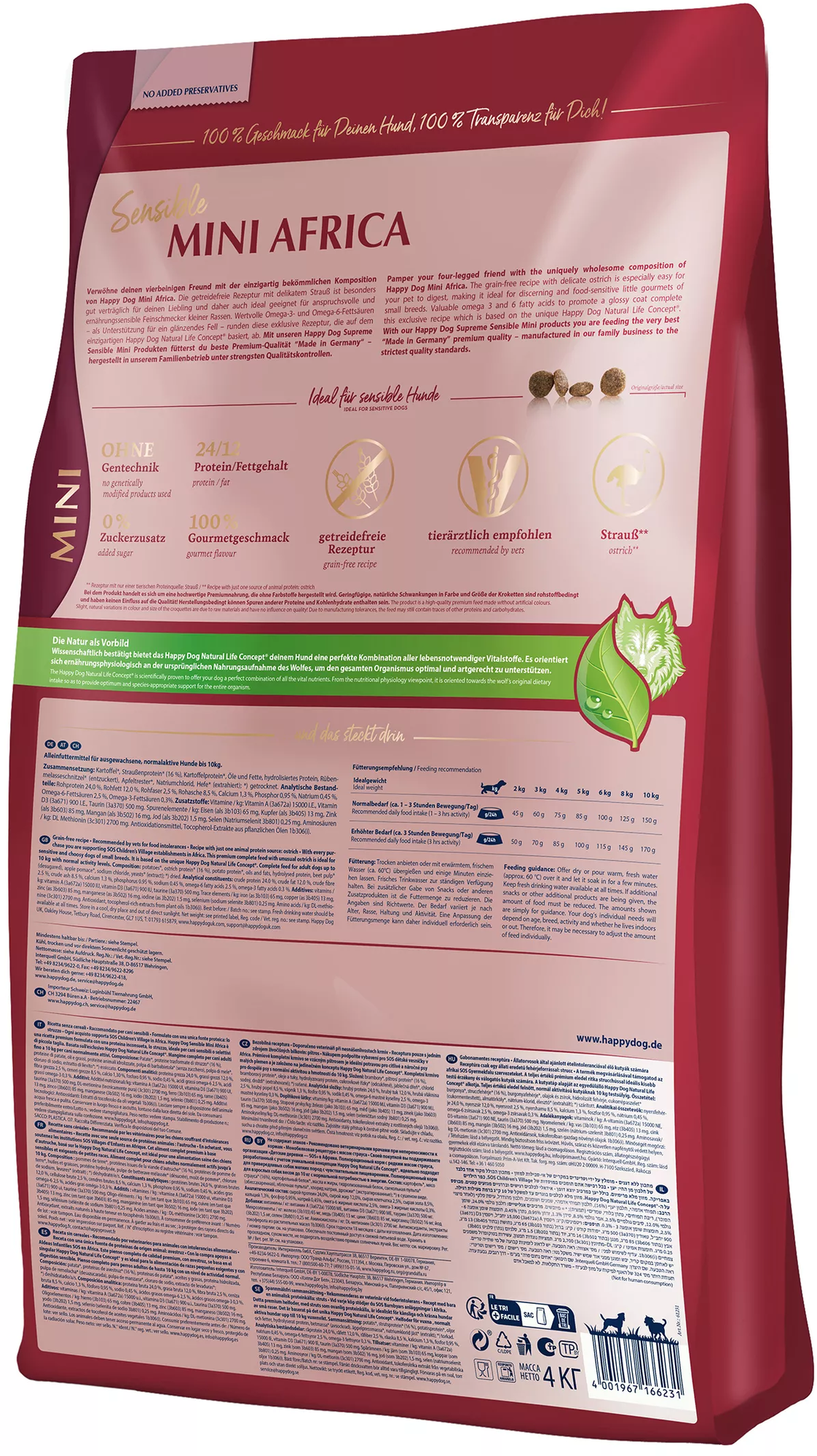 Happy Dog Trockenfutter Sensible Mini Africa - 4 kg