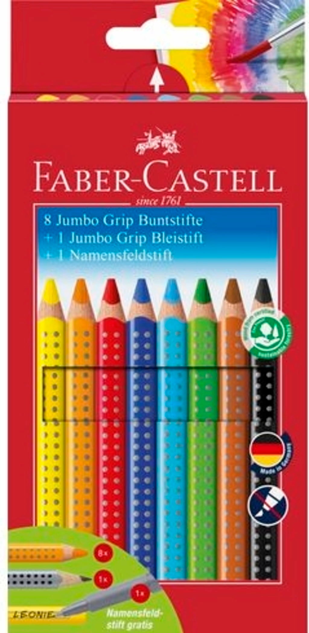 Faber-Castell Grip Jumbo Farbstifte 8+1+1