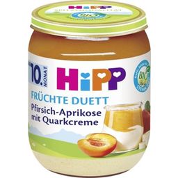 Bio Früchte-Duett Pfirsich-Aprikose mit Quarkcreme - 160 g