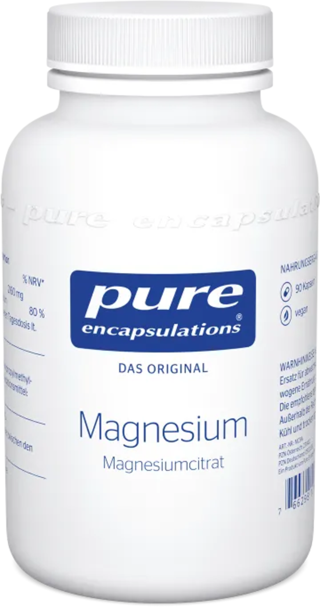 Magnesium (Magnesiumcitrat), 90 Kapseln