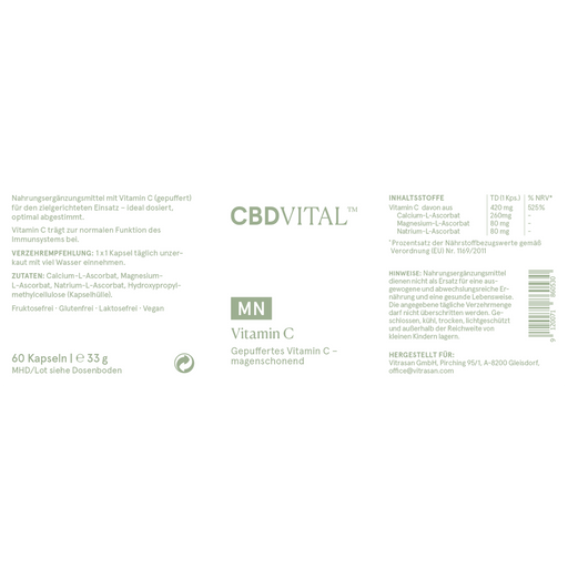 CBD VITAL Vitamin C gepuffert - 60 Kapseln