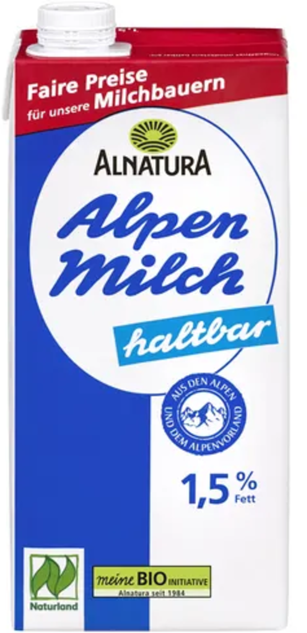 Alnatura Bio Haltbare Alpenmilch 1,5% Fett