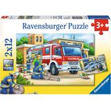 Puzzle - Polizei und Feuerwehr, 2x12 Teile