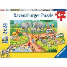 Ravensburger Puzzle - Ein Tag im Zoo, 2x24 Teile