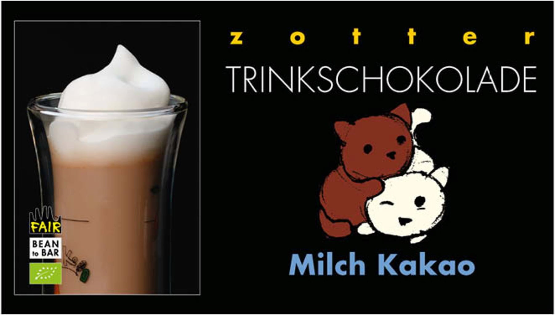 Bio Trinkschokolade Milch Kakao, 110g