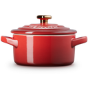 Le Creuset Mini-Cocotte mit Herzknopf - kirschrot