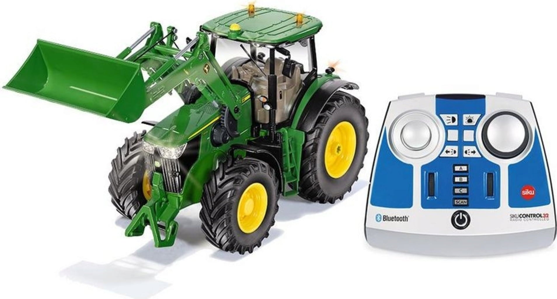 Control - John Deere 7310R mit Frontlader und Bluetooth-Fernsteuermodul
