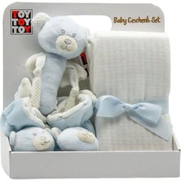 ToyToyToy Babydecke und Schuhe Plüschbär, hellblau - 1 Stk