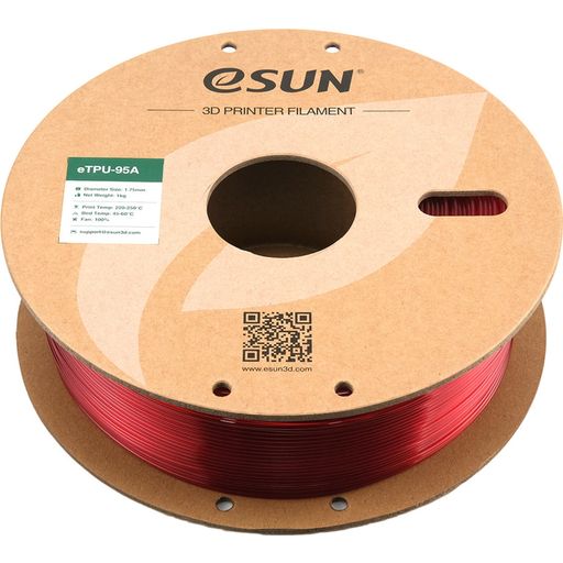 eSUN eTPU-95A Transparent Red - 1,75 mm / 1000 g
