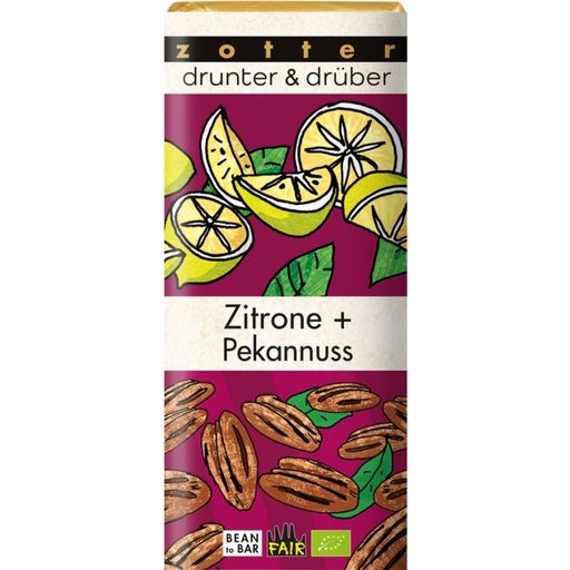 Zotter Schokolade Bio drunter & drüber Zitrone & Pekannuss - 70 g