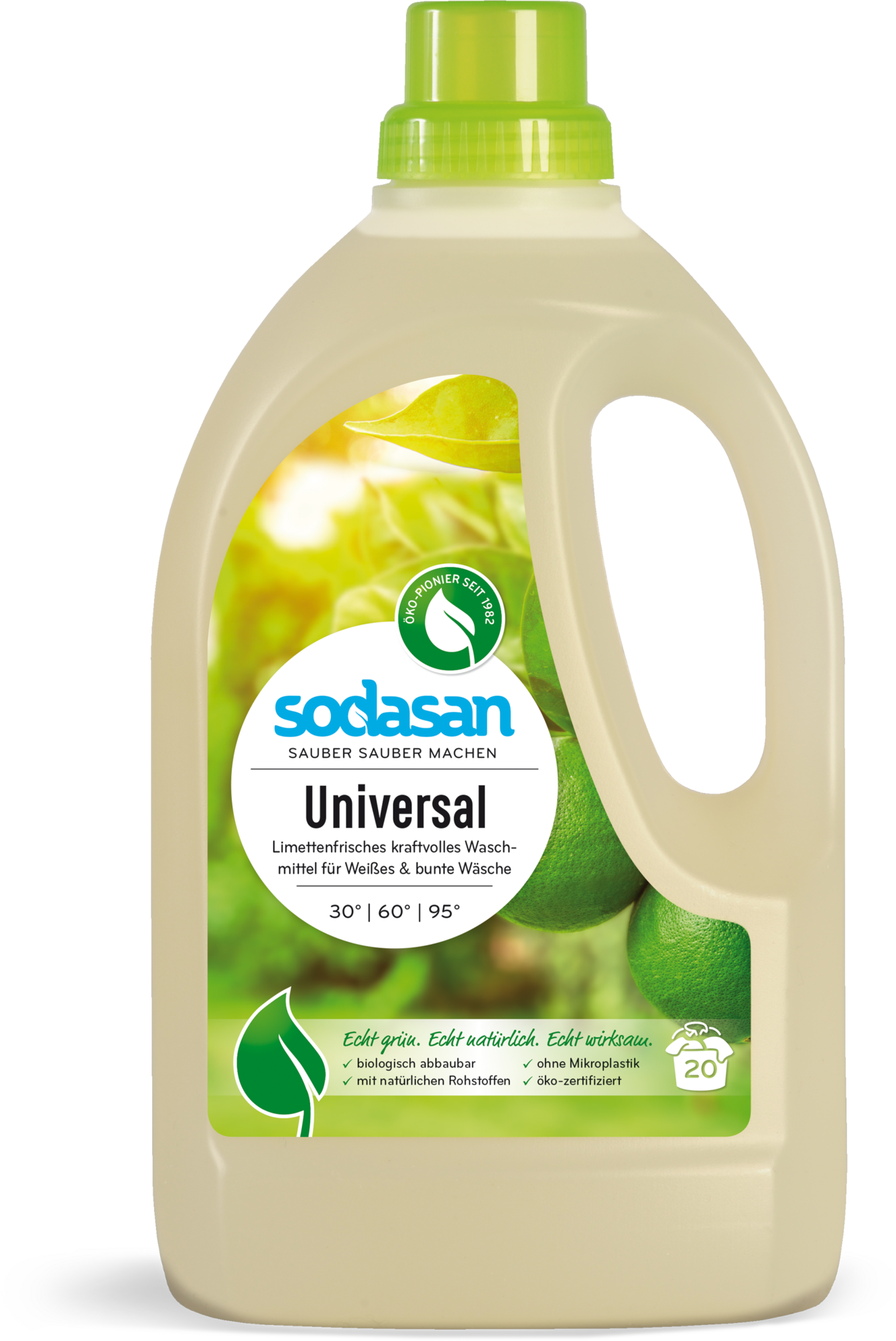 sodasan Flüssigwaschmittel Limette Universal - 1,50 l