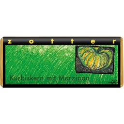 Zotter Schokolade Bio Kürbiskern mit Marzipan - 70 g