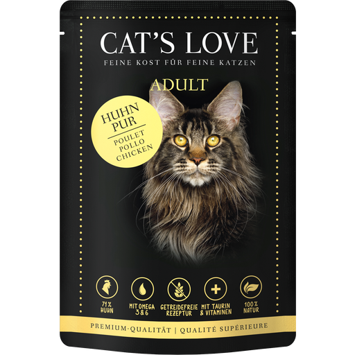 Cat's Love Katzen Nassfutter ADULT HUHN PUR - 85 g