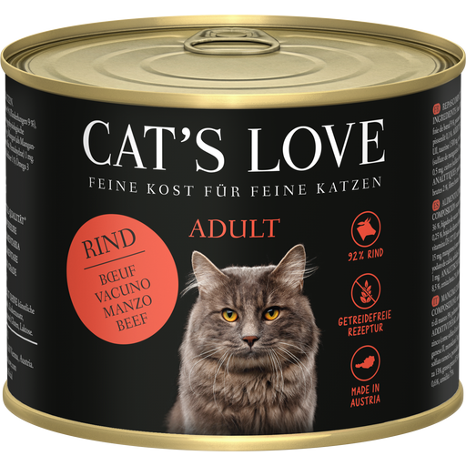Cat's Love Katzen Nassfutter ADULT RIND PUR - 200 g