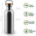 Bambaw Edelstahlflasche 1000 ml - Natural Steel