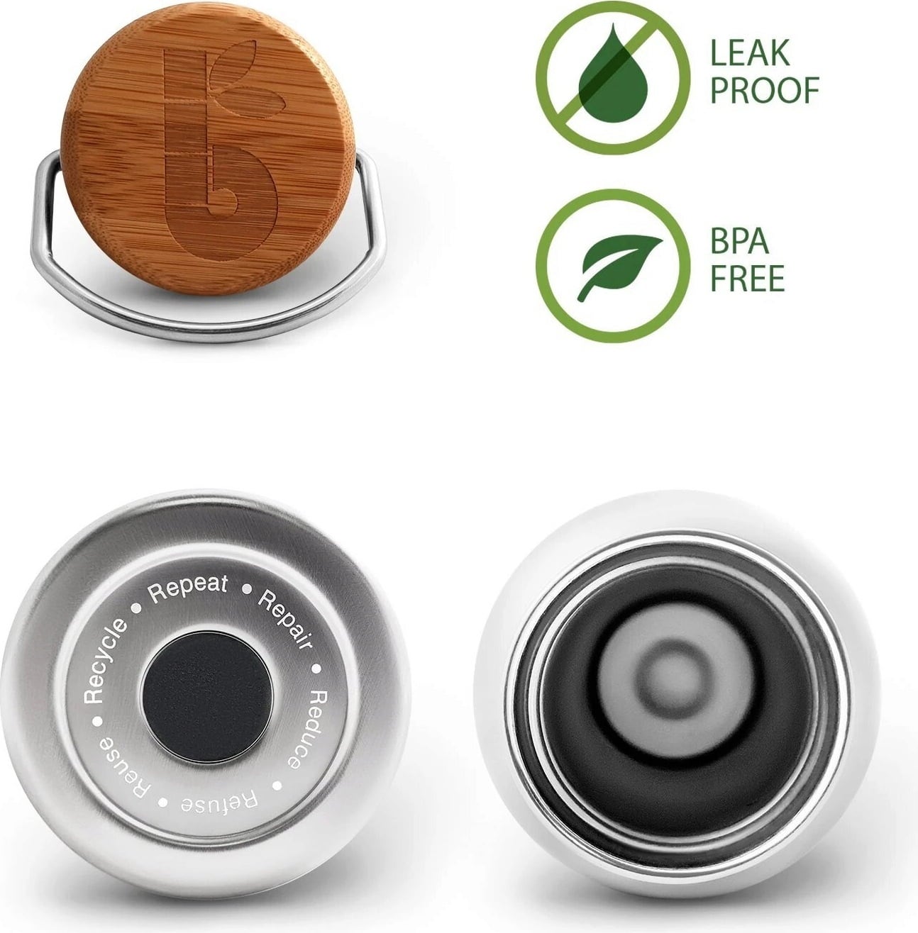Bambaw Thermosflasche aus Edelstahl 500 ml - Natural Steel