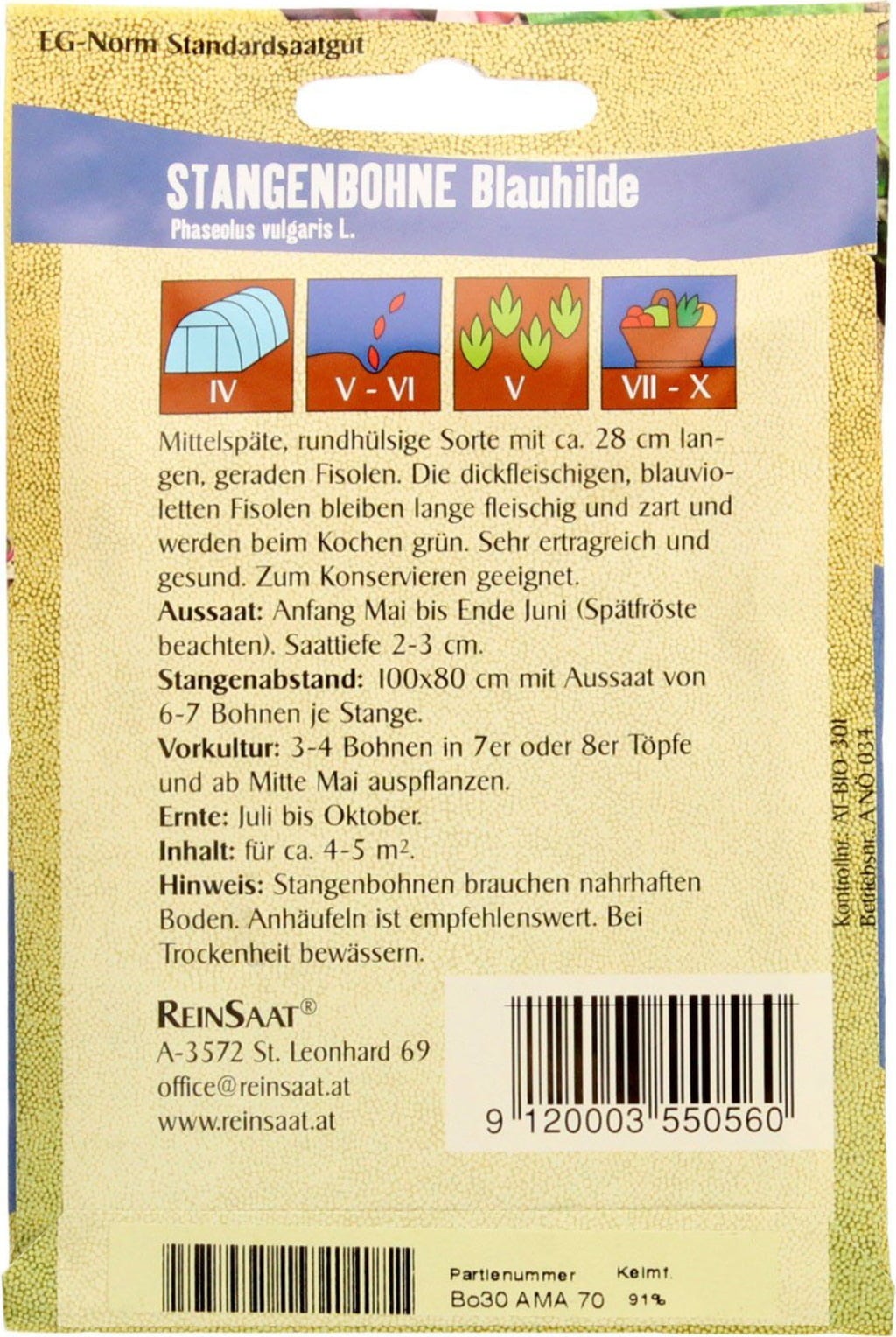 ReinSaat Blaue Stangenbohne 