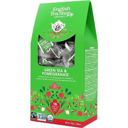 English Tea Shop Bio Grüner Tee Granatapfel - Fairtrade - 15 Pyramidenbeutel