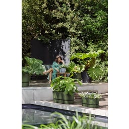 elho greenville Pflanzgefäß 80 cm rollen - laubgrün