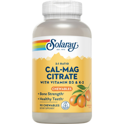 Solaray Cal-Mag Citrat + D3 & K2 Kautabletten - 90 Kautabletten