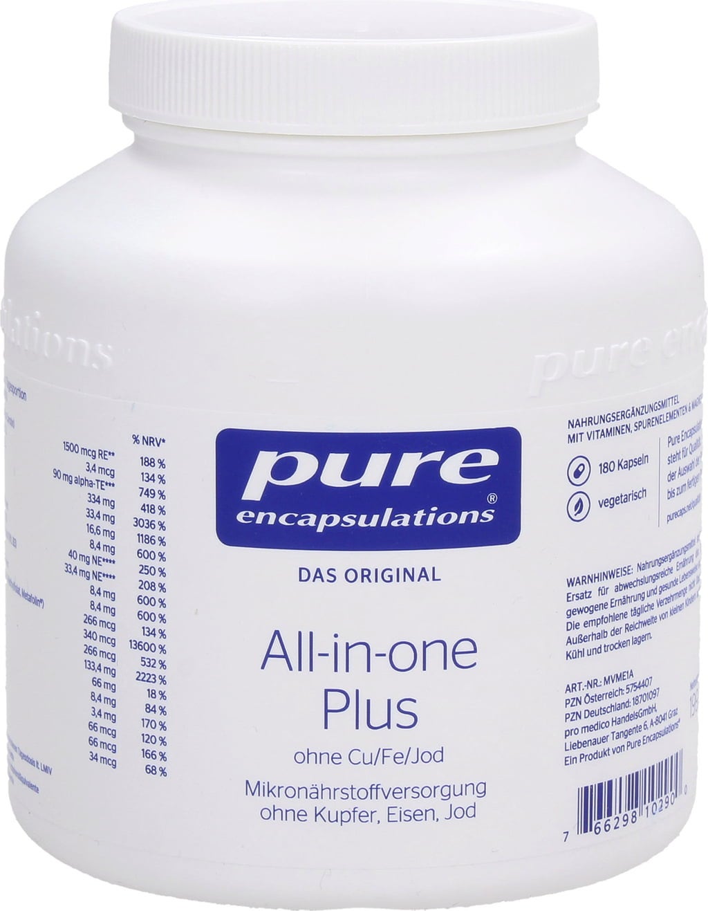 Pure Encapsulations All-in-one Plus ohne Cu/Fe/Jod - 180 Kapseln