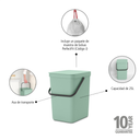 Brabantia Abfallbehälter Sort & Go 25 L - Jade Green