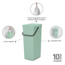 Brabantia Sort & Go Recycling-Behälter 40 L - Jade Green