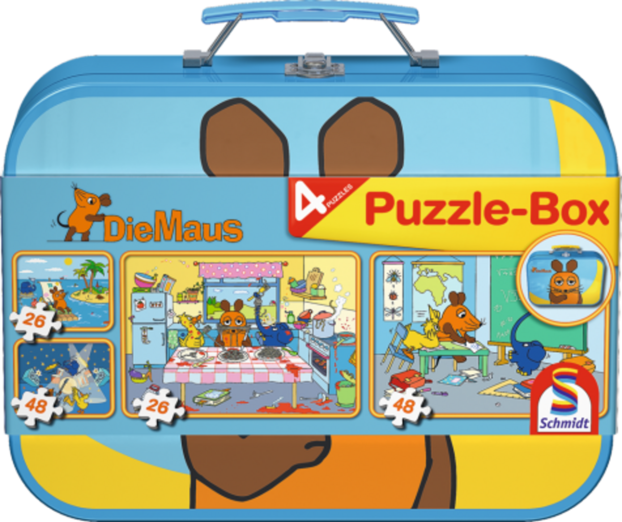 Die Maus - Puzzle-Box im Metallkoffer, 48 Teile